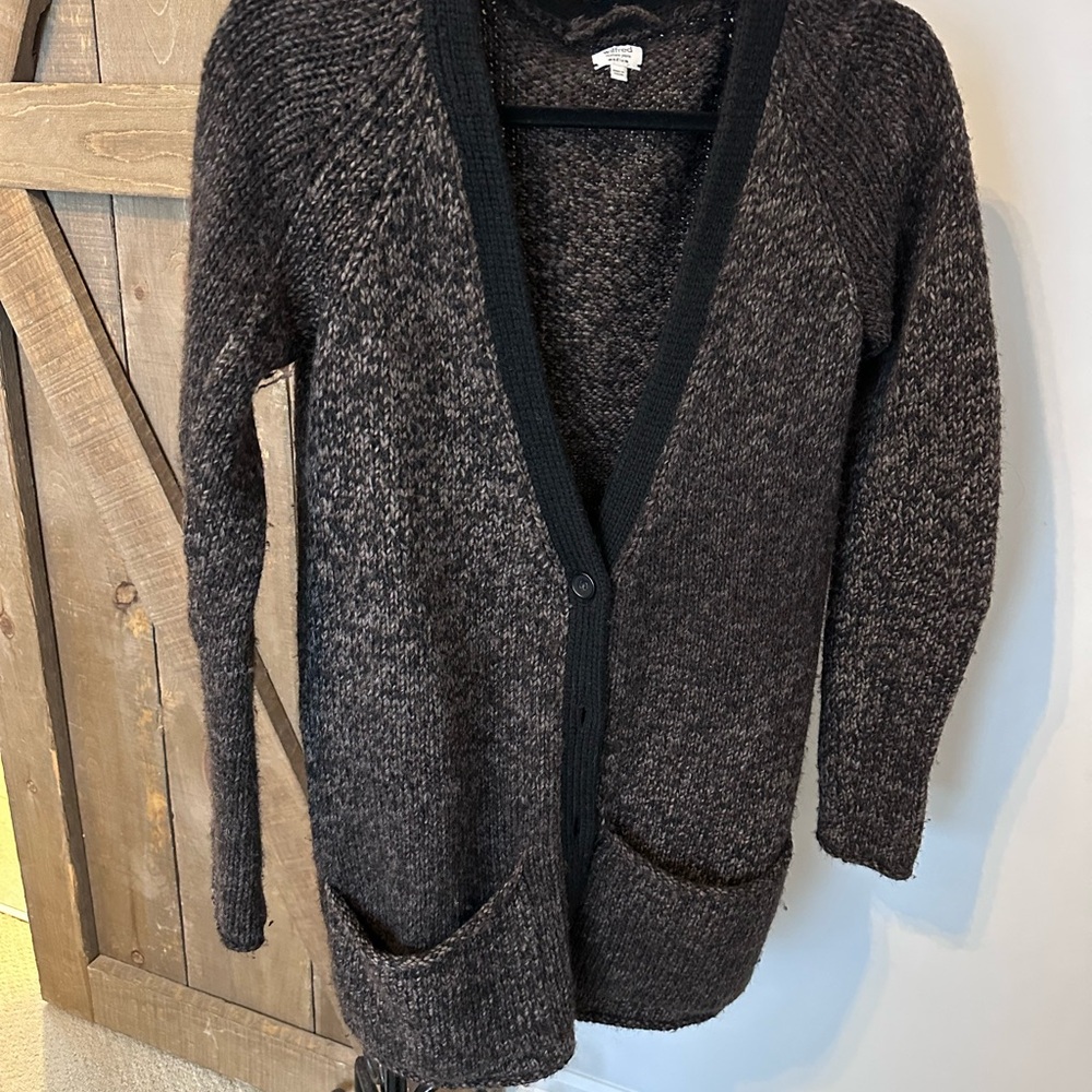 Wilfred Women’s  Brown Wool/Alpaca Blend Button Up Cardigan Sweater Size Medium
